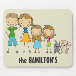 Family Stick Figure Mousepads