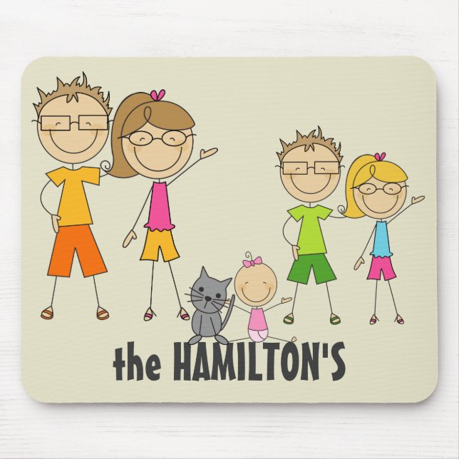 Family Stick Figure Mousepads (Front)