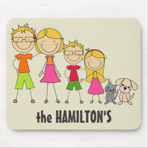 Family Stick Figure Mousepads