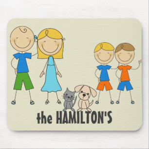 Family Stick Figure Mousepads
