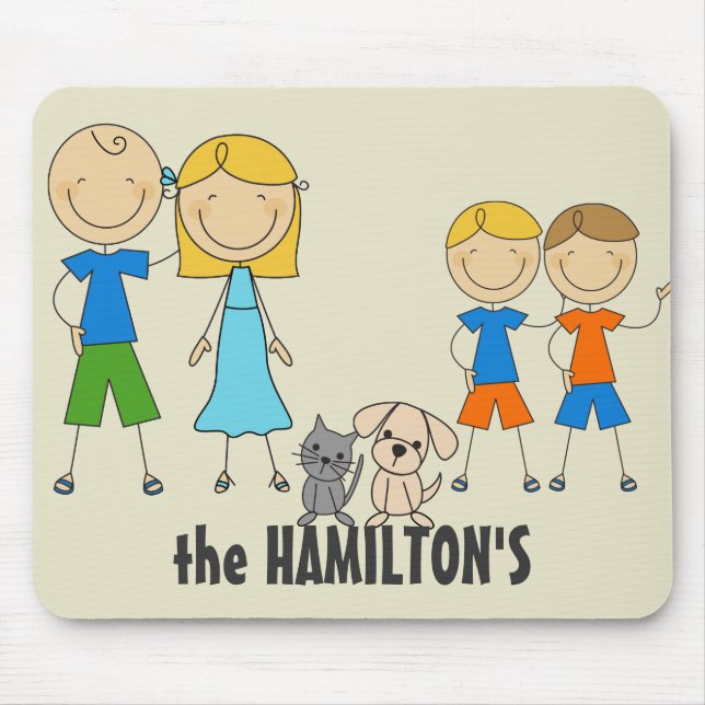 Family Stick Figure Mousepads (Front)
