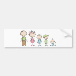 Family Stick Figures Bumper Stickers