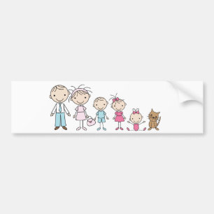 Family Stick Figures Bumper Stickers