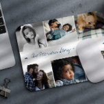 Family story 6 photo collage modern custom text mouse mat<br><div class="desc">Tell your family story in six custom images with a beautiful keepsake photo collage mouse pad to keep them close during your work time.            Easy to personalise with your photos and text!</div>