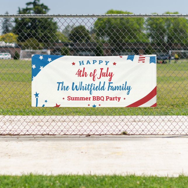 Family Summer BBQ 4th July Annual Holiday Party Banner (Insitu)