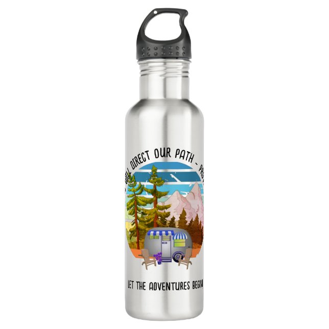 Family Summer Camping Christian Van Life 710 Ml Water Bottle (Front)