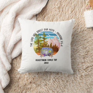Family Summer Camping Christian Van Life Cushion