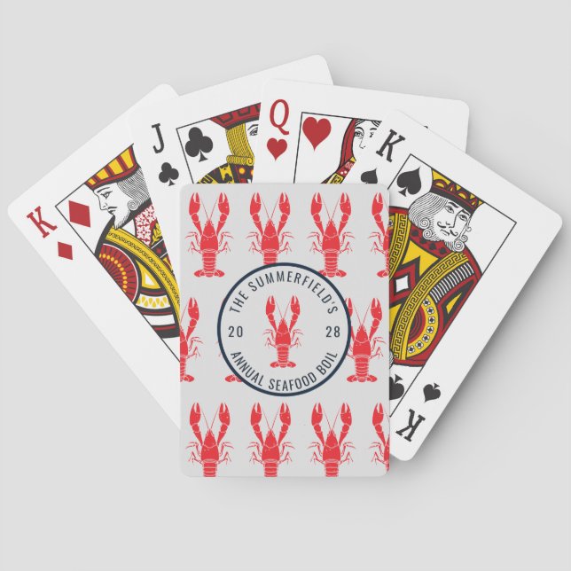 Family Summer Crab Boil Custom Games Playing Cards (Back)