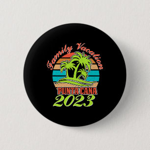 Family Summer Vacation Punta Cana Dominican Republ 6 Cm Round Badge