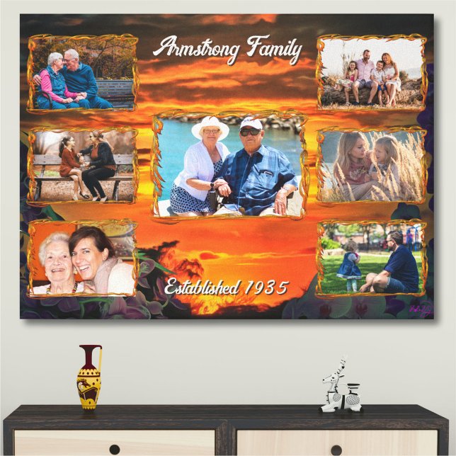 Family Sunset Collage 2584 Art Canvas Print (Creator Uploaded)