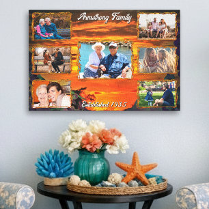 Family Sunset Collage 2584 Art Canvas Print