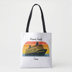Family  Sunset Cruise Personalise Tote Bag
