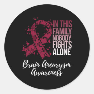 Family Support Brain Aneurysm Awareness  Classic Round Sticker