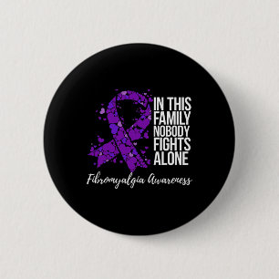 Family Support Fibromyalgia Awareness 6 Cm Round Badge