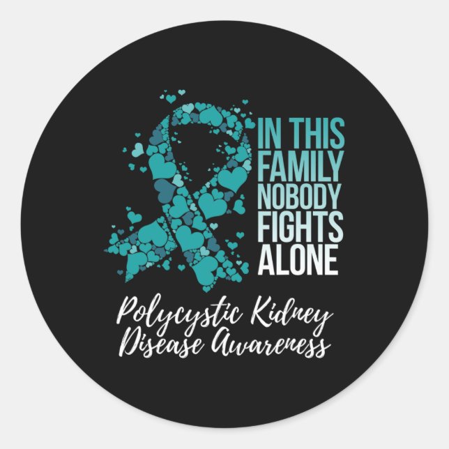 Family Support Polycystic Kidney Disease Pkd Aware Classic Round Sticker (Front)