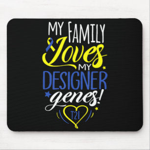 Family T21 World Down Syndrome Awareness Day Kids Mouse Mat