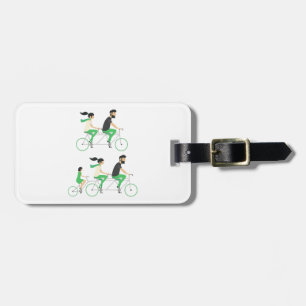 Family Tandem Bicycle Cycling Luggage Tag