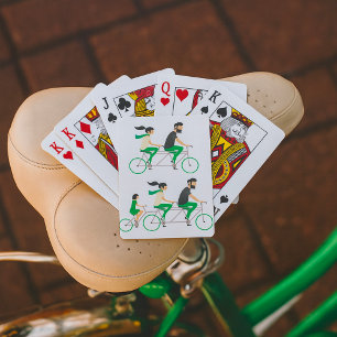 Family Tandem Cycling Playing Cards