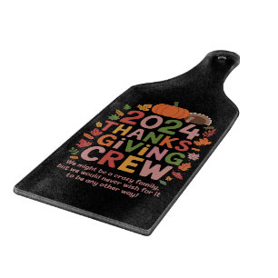 Family Thanksgiving 2024 Crew Turkey Matching Cutting Board