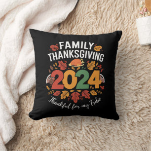 Family Thanksgiving 2024 Thankful For My Tribe  Cushion