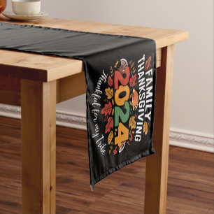 Family Thanksgiving 2024 Thankful For My Tribe Short Table Runner