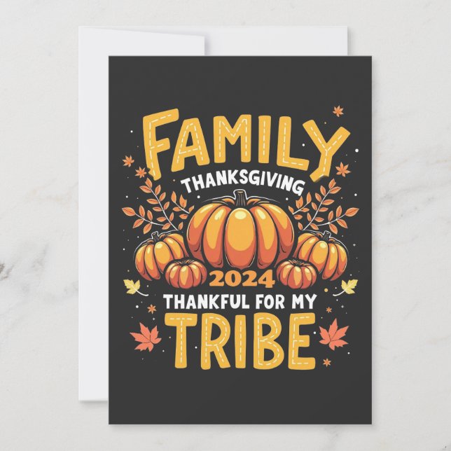 Family Thanksgiving 2024 Thankful for My Tribe Thank You Card (Front)
