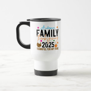 Family Thanksgiving 2025   Editable Turkey  Travel Mug