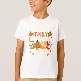 Family Thanksgiving 2025 Pumpkin Turkey Thankful G T-Shirt