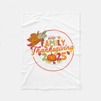 Family Thanksgiving 2025 Thankful Fall Autumn Pump Fleece Blanket