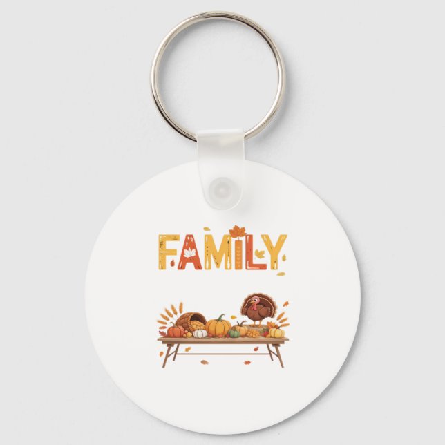 Family Thanksgiving 2025 Thankful For My Tribe Ess Key Ring (Front)