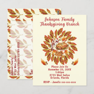 Family Thanksgiving Brunch Postcard