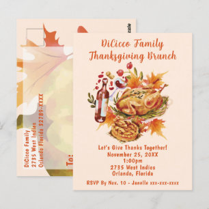 Family Thanksgiving Brunch Postcard