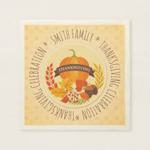 Family.  Thanksgiving Celebration. Custom. Napkin