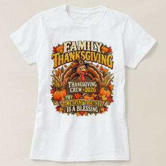 Family Thanksgiving Crew 26 Funny Turkey Matching T-Shirt