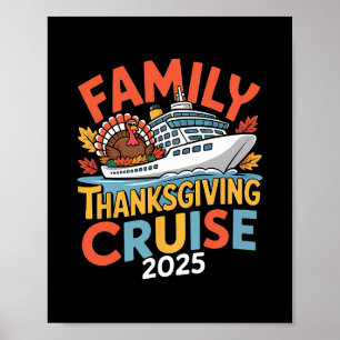 Family Thanksgiving Cruise 2025 Vacation Trip Ship Poster