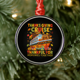 Family Thanksgiving Cruise 2026 Vacation Trip Metal Tree Decoration