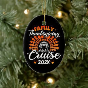 Family Thanksgiving Cruise Custom Year Cruise Ship Ceramic Tree Decoration