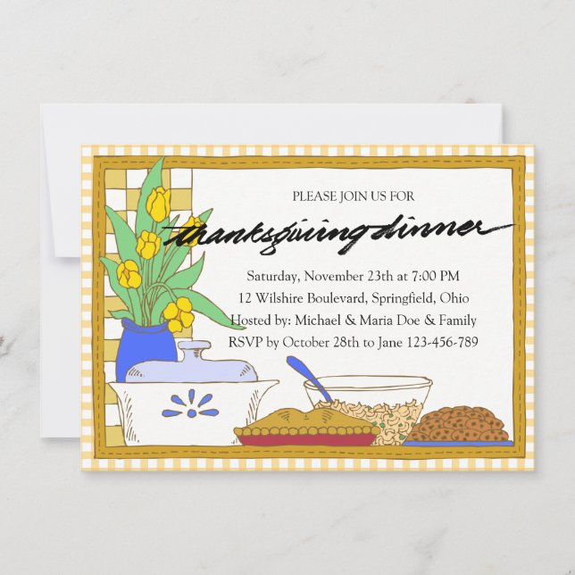 Family Thanksgiving Feast Dinner Invitation (Front)