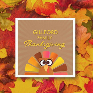 Family Thanksgiving Personalised Paper Napkin