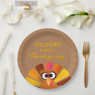 Family Thanksgiving Personalised  Paper Plate
