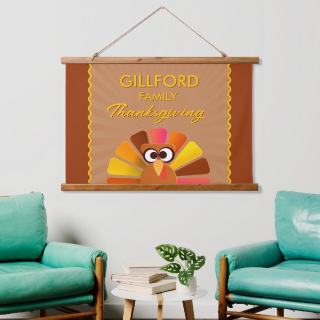 Family Thanksgiving Personalised wall Hanging Tapestry (Living Room)