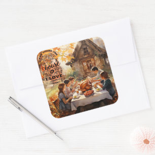 Family Thanksgiving  Square Sticker
