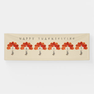 Family Thanksgiving Turkeys Banner