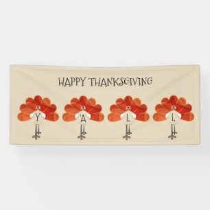 Family Thanksgiving Turkeys Banner