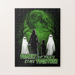 Family That Haunts Together Stays Together Jigsaw Puzzle