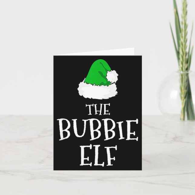 Family The Bubbie Elf Christmas Matching Pajama Fu Card (Front)