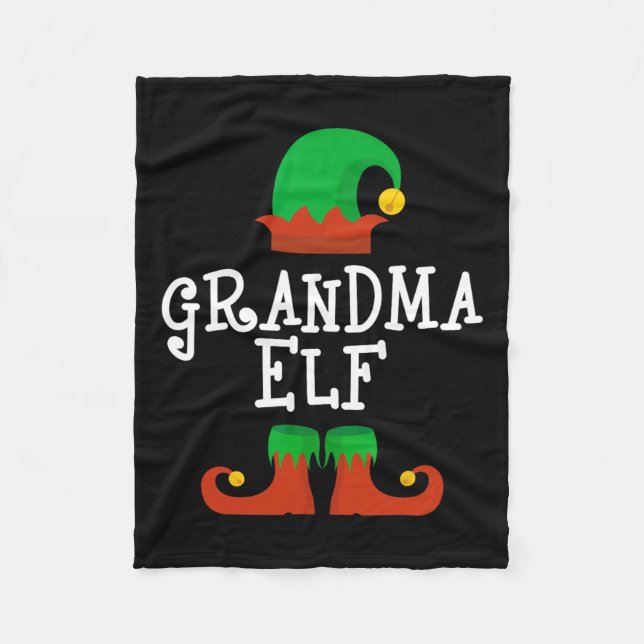 Family The Grandma Elf Christmas Pj Pajama Matchin Fleece Blanket (Front)