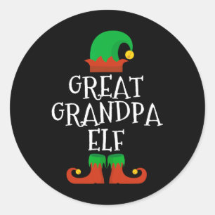 Family The Great Grandpa Elf Christmas Pj Pajama X Classic Round Sticker