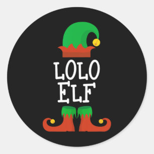 Family The Lolo Elf Christmas Matching Pj Pajama X Classic Round Sticker