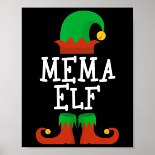 Family The Mema Elf Christmas Matching Pj Pajama X Poster
